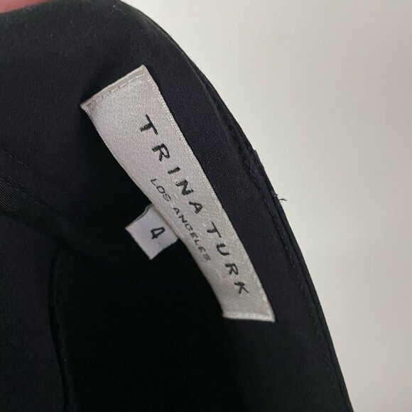 Trina Turk Black Straight Leg Dress Pants Size 4 - Picture 4 of 12